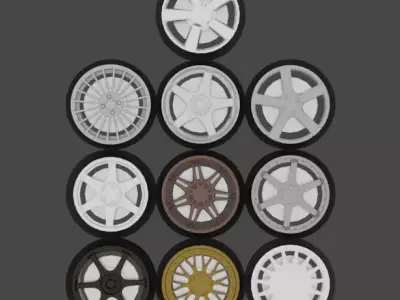 10 wheels pack 3D model