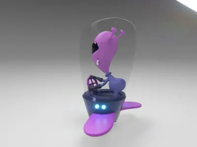 Space Ship Low-poly 3D model