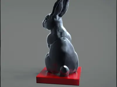 Rabbit on box 3D model