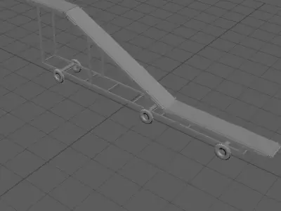 Mobile Conveyor Belt 3D Model Industrial Material Handling Low-poly 3D model