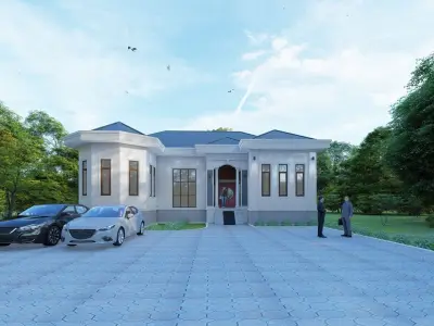 House Model Exterior Design 3ds Model Low-poly 3D model