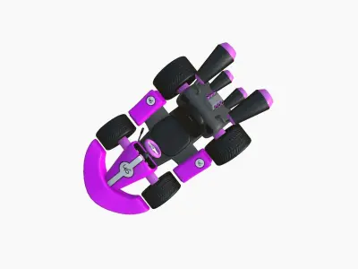 Cartoon Kart C05 Pink - Vehicle Racing Design Low-poly 3D model