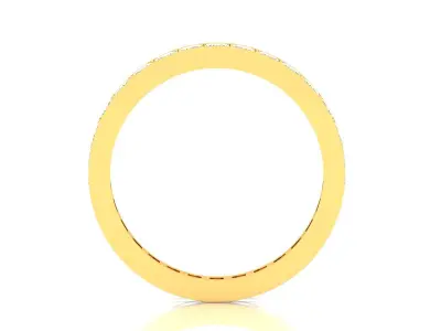 Band 3dm Render Details princess cut diamond eternity ring gold 3D print model