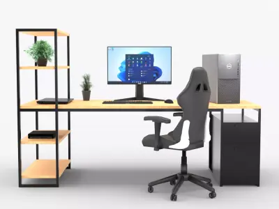 Modern Desk  Low-poly 3D model