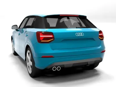 AUDI Q2 2017 LOWPOLY Low-poly 3D model
