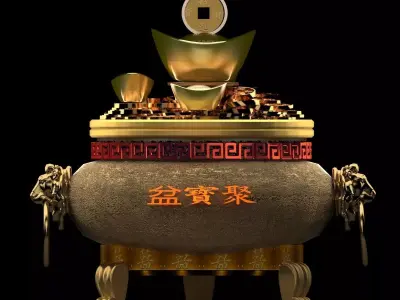 chinese gold ingot 3D model