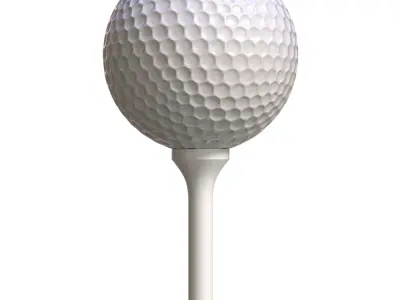 Golf Ball And Tee 3D model