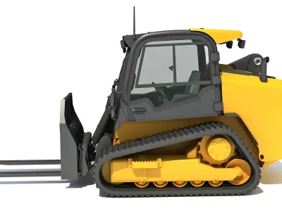 Tracked Skid Steer Loader Pallet Fork 3D model