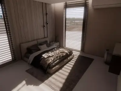 Modern Desert Penthouse  Natural Materials and  Clean Design Low-poly 3D model