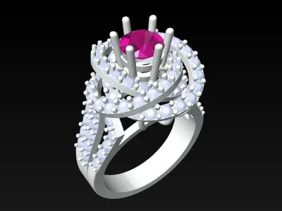 Diamond Ring - Womens Rings - N3730 3D print model