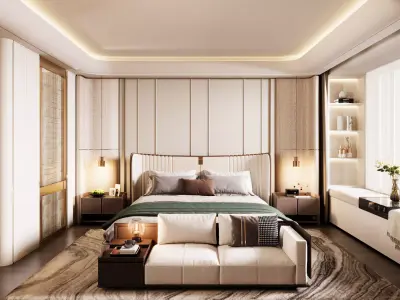 Modern Bedroom 3D Model 3D model