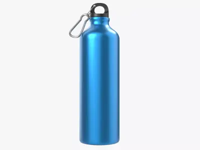 Blue Aluminum Bottle Low-poly 3D model