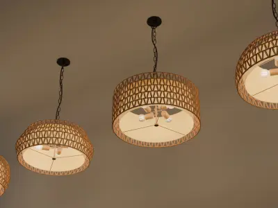 Ceiling Pendant Lamp hand Woven 3D model