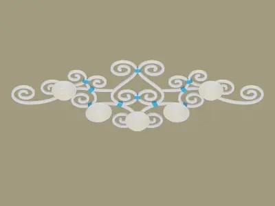 Decorative wrought iron wall lamp 3D model