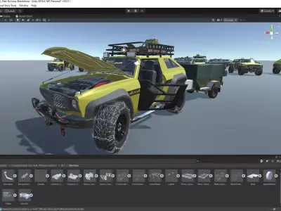Customizable Suv 4x4 Offroad Vehicle for Unity3D Low-poly 3D model