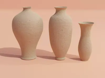 Textured 3 Ash Sand Vase Low-poly 3D model