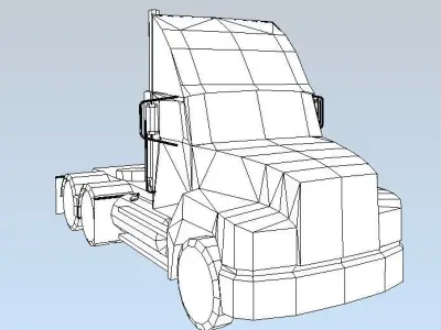 Truck without a semi-trailer lowpoly 3d model Low-poly 3D model