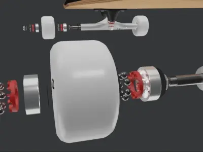 Realistic Skateboard for Advertisement and Movie 3D model
