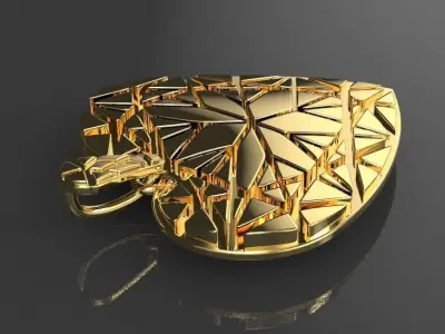 3D print model heart pendant VALENTINES DAY lovPoly  3D print model