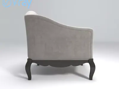 Milano Designer Accent Chair  High Poly Upholstered 3D Model 3D model