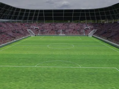 Soccer Stadium - Soccer Fans Low-poly 3D model