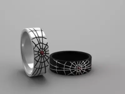 Ring two gold and silver wedding rings Free 3D print model