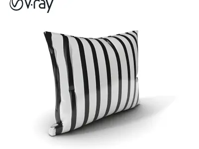 Striped Pillow D Model Pack Low-poly 3D model