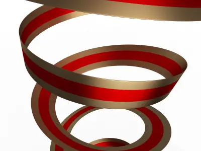 Curly Ribbon Low-poly 3D model