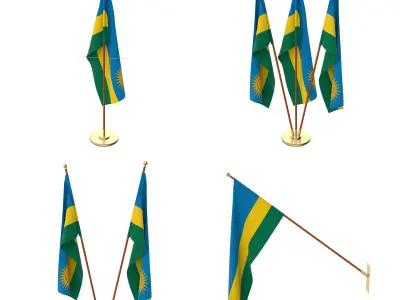 Rwanda Flag Pack 3D model