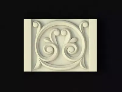 Central decor ornament for furniture 3D model 76