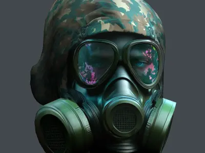 Helmet 3d model military combat Military Low-poly 3D model 4