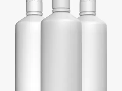 White Plastic Bottle 3D model