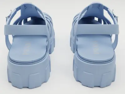 Sandals Prada on platform milk Low-poly 3D model