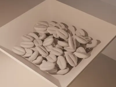 Coffee beans Low-poly 3D model