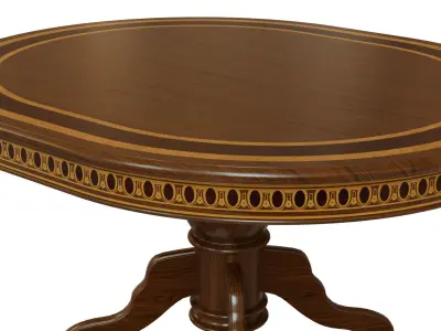 Wooden table with veneers  1500 3D model