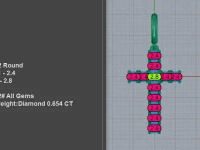 Diamond Cross Pendant 3D print model purchase