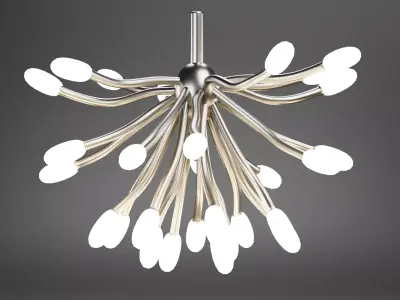 Stick Light Chandelier Low-poly 3D model