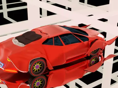 Low Poly Sport Car  Low-poly 3D model