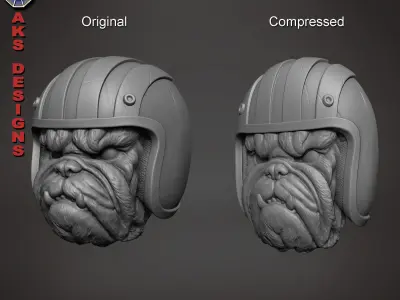 Bulldog Biker version 1 Bas relief for cnc 3D print model