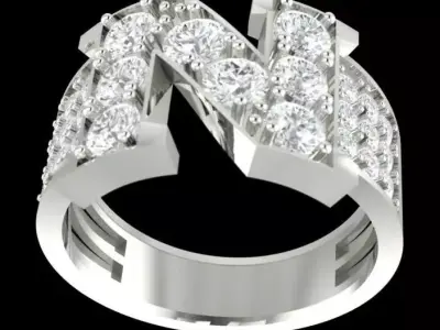 The N Ring  a refined symbol of individuality 3D print model