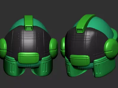 helmet high poly sculpt 3d printable ver 7 3D model 3D model 41