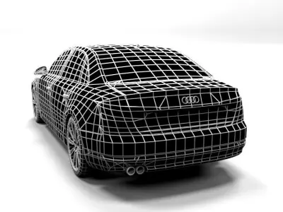 AUDI A4 2016 4D LOWPOLY Low-poly 3D model