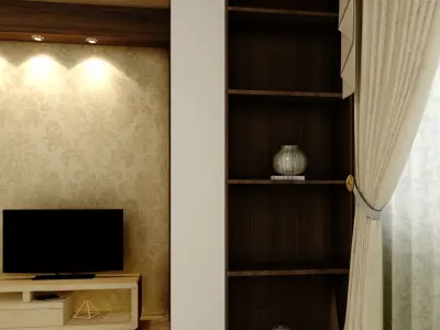 livingroom tv room interior design 3D model