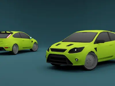 HATCHBACK CARS PACK Low-poly 3D model
