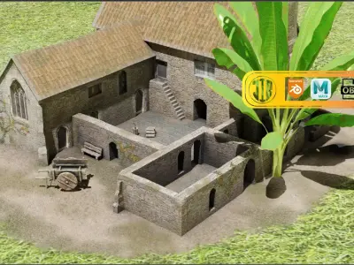 Small Beautiful Hut Low Poly 3D Model Low-poly 3D model