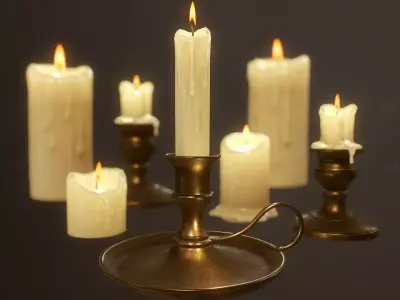 Candles Pack - PBR Game Ready Low-poly 3D model