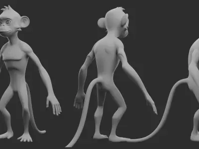 Monkey Stylize II Cartoon Low-poly 3D model