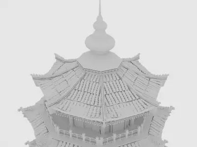  tower china japan tower chinese architecture 3D model