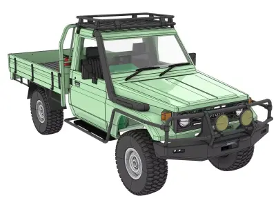 toyota land cruiser ute rc body  for 1 to 10 scale RC chassis   3D print model