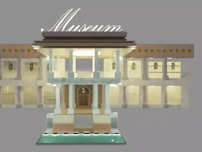 Museum modern Low-poly 3D model